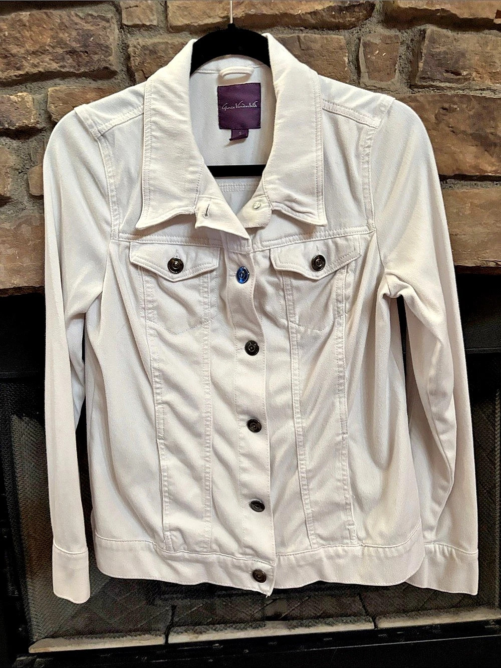 Gloria Vanderbilt Amanda Classic Denim Jacket White Small